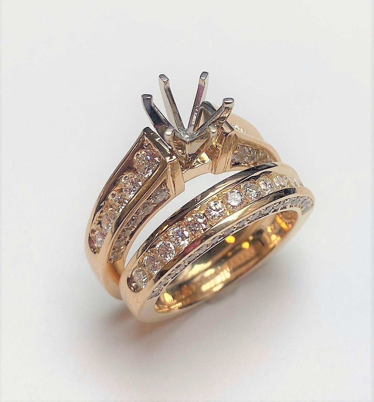 14K Yellow Gold Bridal Set Ring