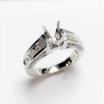 UB7177STMW53 - 14K White Gold Semi Mount Ring