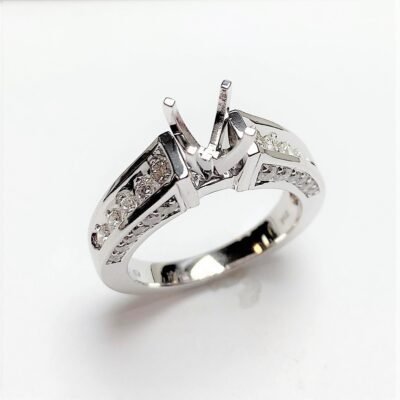 UB7177STMW53 - 14K White Gold Semi Mount Ring