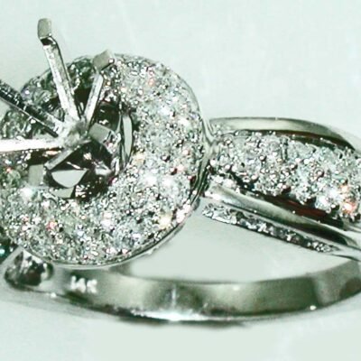 UB7194SMW1 - 14K White Gold Semi Mount Ring