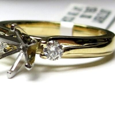 UB7278SMY - 14K White Gold Semi Mount Ring