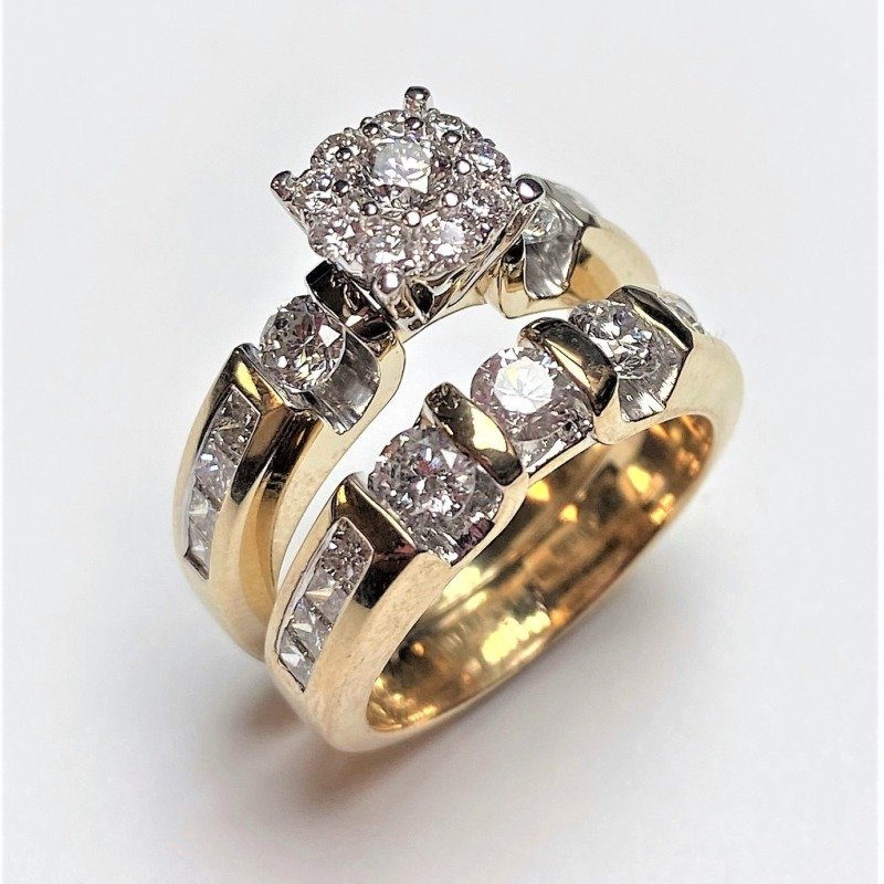 UB7289LSTYBH - 14K White Gold Bridal Set Ring
