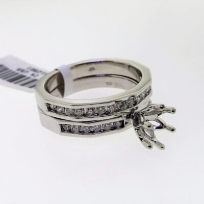 UB7295SMTW - 14K White Gold Semi Mount Ring