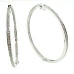 UB7354EW - 14K White Gold Hoop Earrings