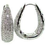 UB7357EW - 14K White Gold Hoop Earrings