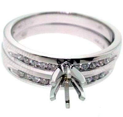 UB7415SMTW - 14K White Gold Semi Mount Ring