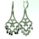 UB7535EW - 14K White Gold Dangle Earrings