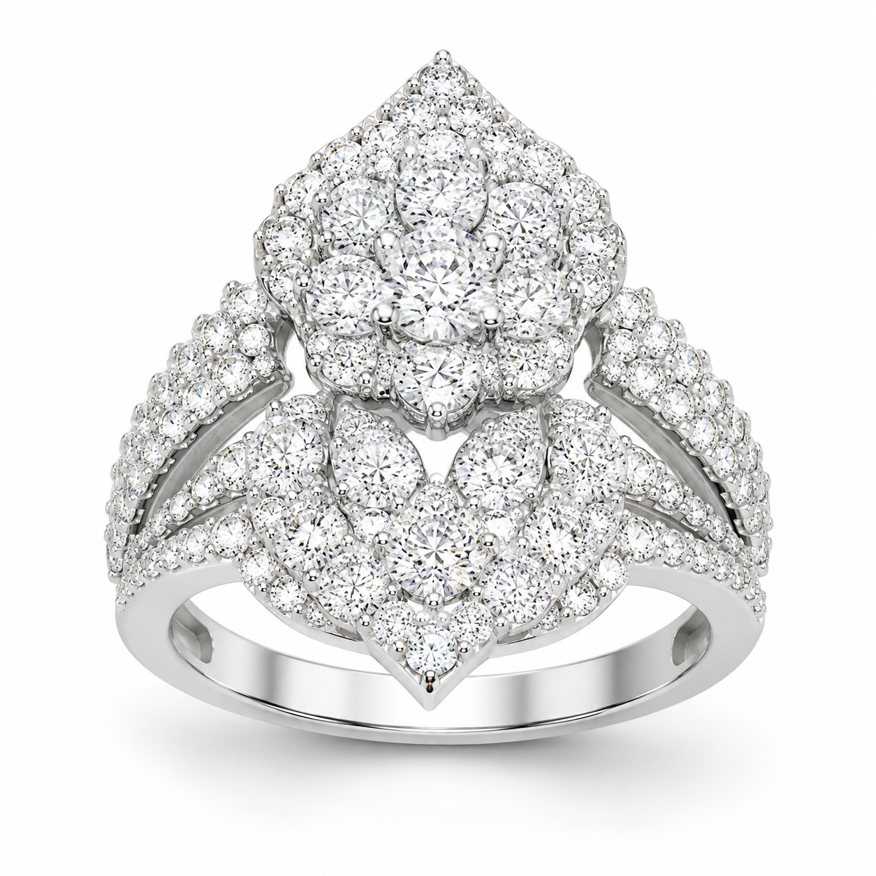 UB7540FRW -White Gold Fashion Ring