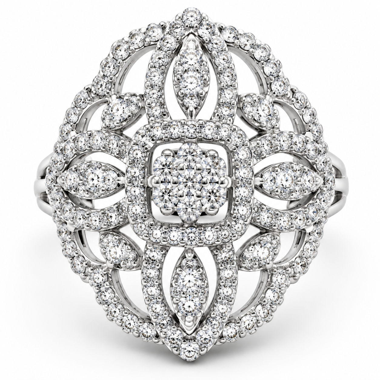 UB7552FRW -White Gold Fashion Ring