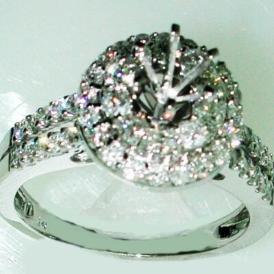 UB7577LSW - 14K White Gold Semi Mount Ring