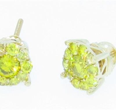 UB7663-4EY - 14K White Gold Earrings