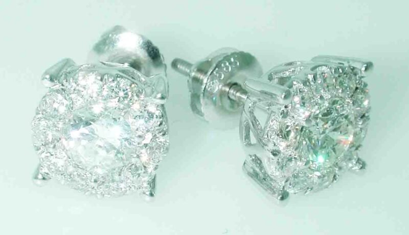UB7663-5EW2 - 14K White Gold Stud Earrings