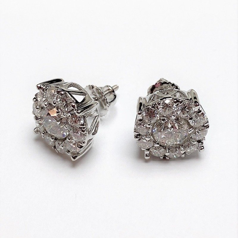UB7663-7EW6 - 14K White Gold Stud Earrings