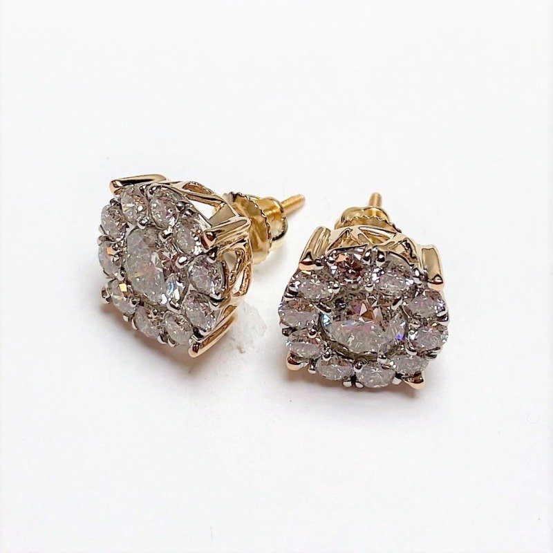UB7663-7EY6 - 14K White Gold Stud Earrings