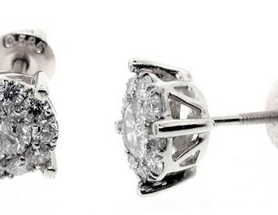 UB7663-8EW53 - 14K White Gold Stud Earrings