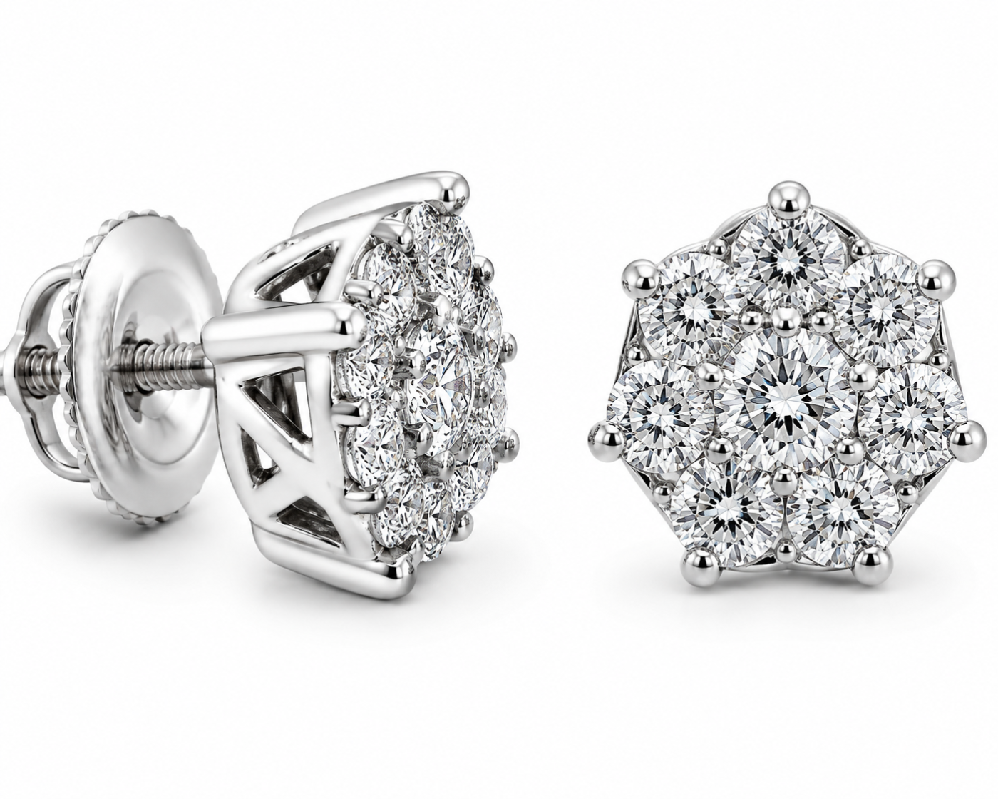 UB7663-9EW -14K White Gold Earring