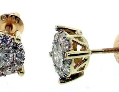 UB7663-9EY - 14K White Gold Stud Earrings