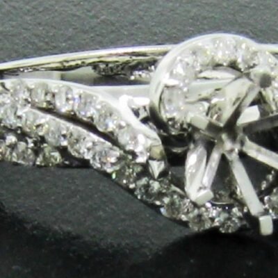 UB7685SMW - 14K White Gold Semi Mount Ring