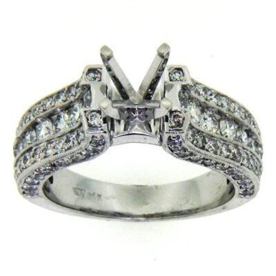 UB7686SMW - 14K White Gold Semi Mount Ring