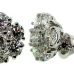 UB7713-3EW - 14K White Gold Stud Earrings