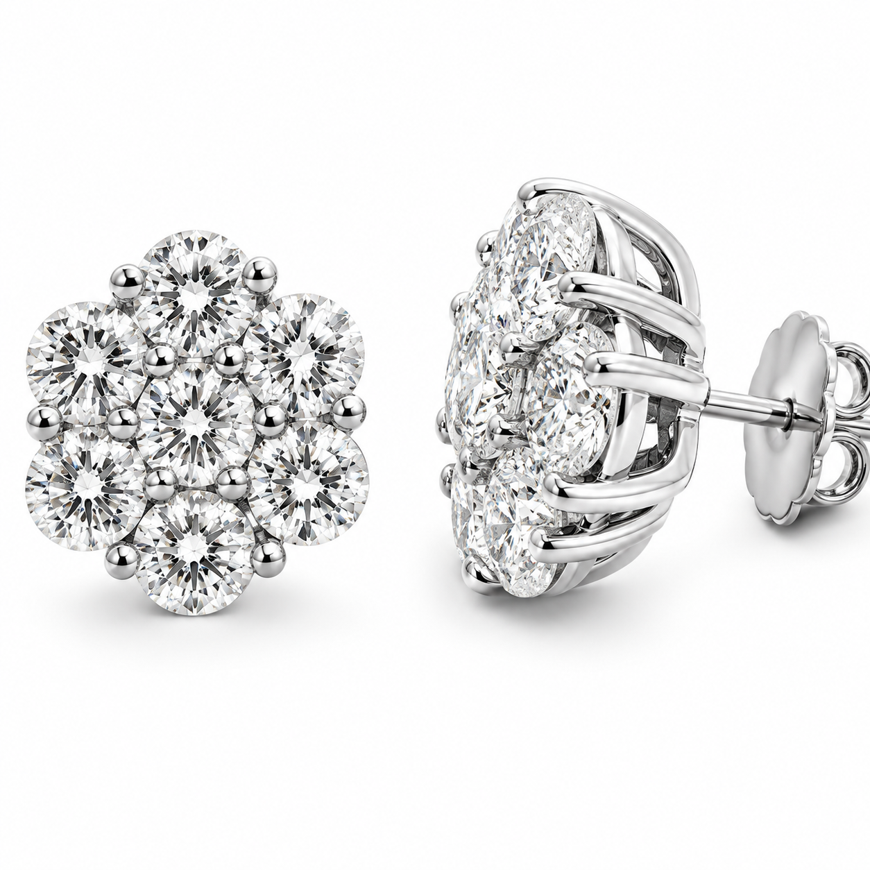 UB7713-4EW -14K White Gold Earring