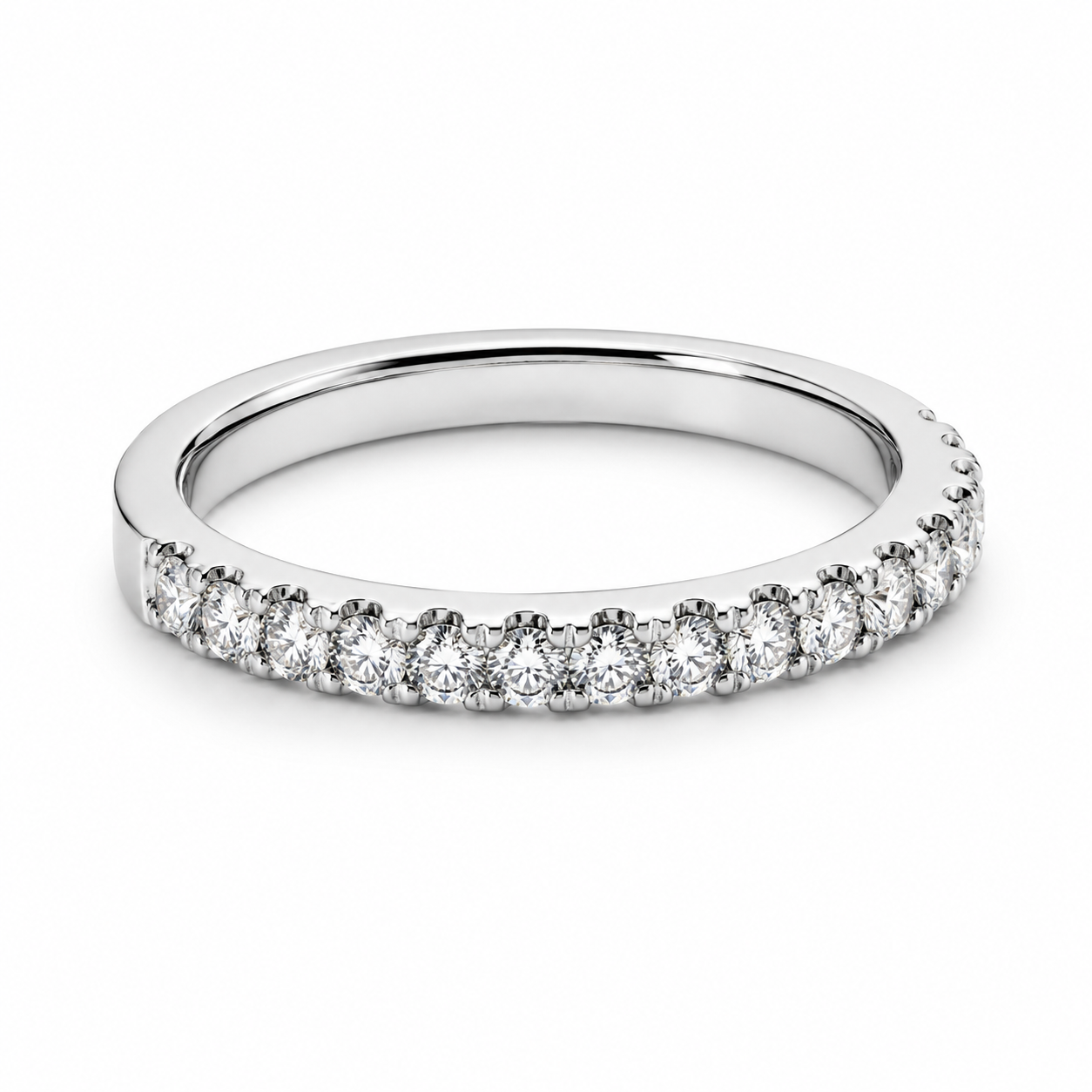 UB7766LW -White Gold Wedding Band