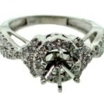 UB7850SMW1 - 14K White Gold Semi Mount Ring