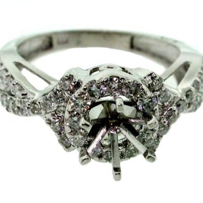 UB7850SMW1 - 14K White Gold Semi Mount Ring