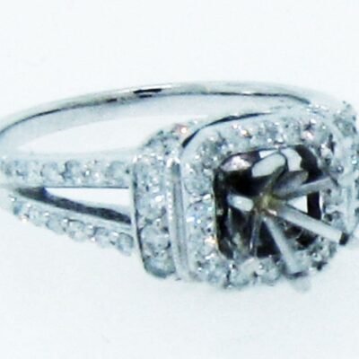 UB7888SMW - 14K White Gold Semi Mount Ring