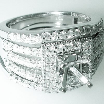 UB7923SMTW - 14K White Gold Semi Mount Ring