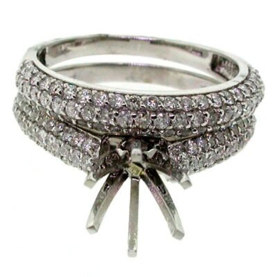 UB7934SMTW - 14K White Gold Semi Mount Ring