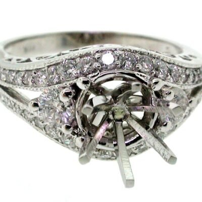 UB7981SMW - 14K White Gold Semi Mount Ring