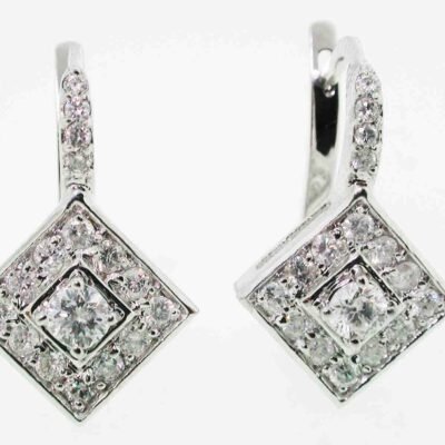 UB7984EW - 14K White Gold Earrings