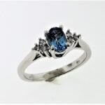 UB7996FWAQ - 14K White Gold Colored Stone Ring