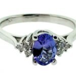 UB7996FWBT - 14K White Gold Colored Stone Ring