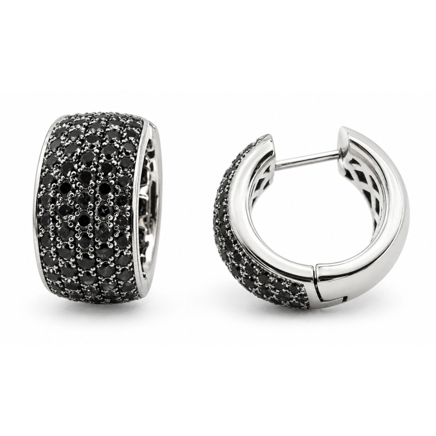 UB8012EW - 14K White Gold Huggies Earring