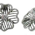 UB8054EW - 14K White Gold Stud Earrings