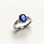 UB8060FCSA-10W - 10K White Gold Colored Stone Ring