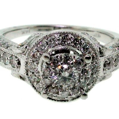 UB8162LSW - 14K White Gold Engagement Ring