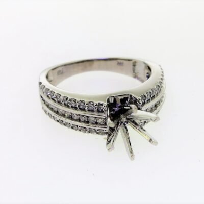 UB8173SMW -  White Gold Semi Mount Ring