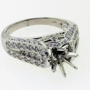UB8199SMW -  White Gold Semi Mount Ring