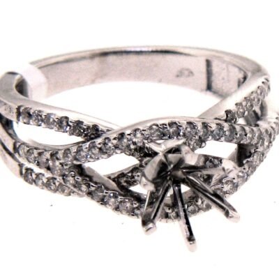 UB8252SMW -  White Gold Semi Mount Ring