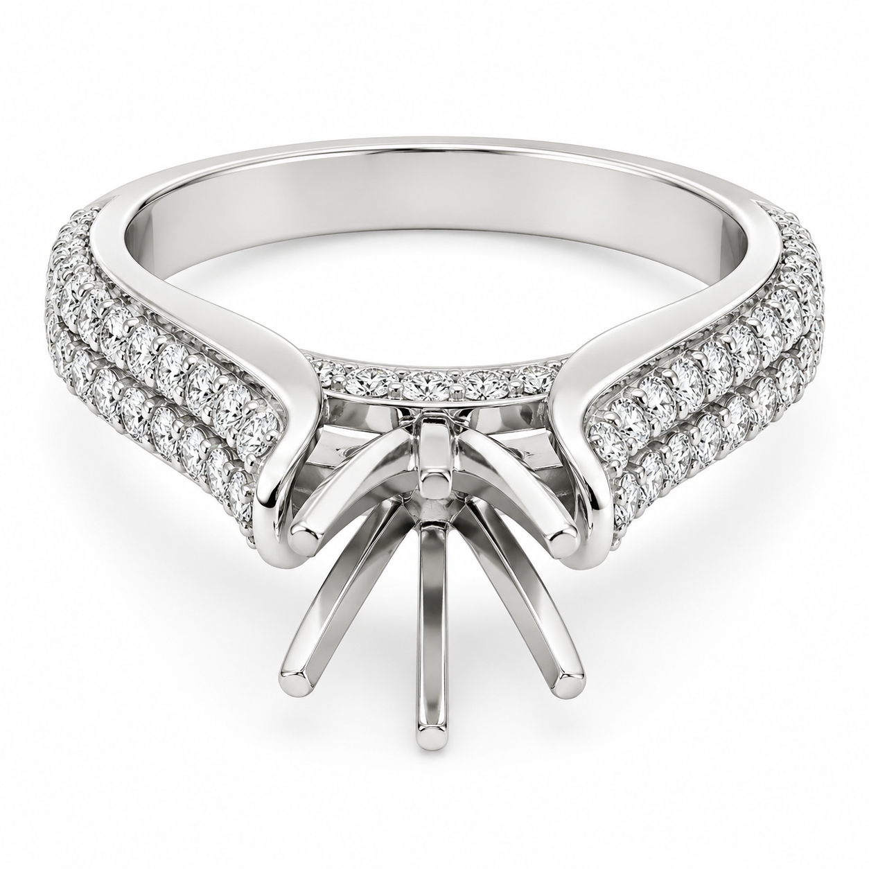UB8265SMW1 - 14K  Semi Mount Ring