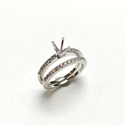 UB8285SMTW1 - 14K White Gold Semi Mount Ring