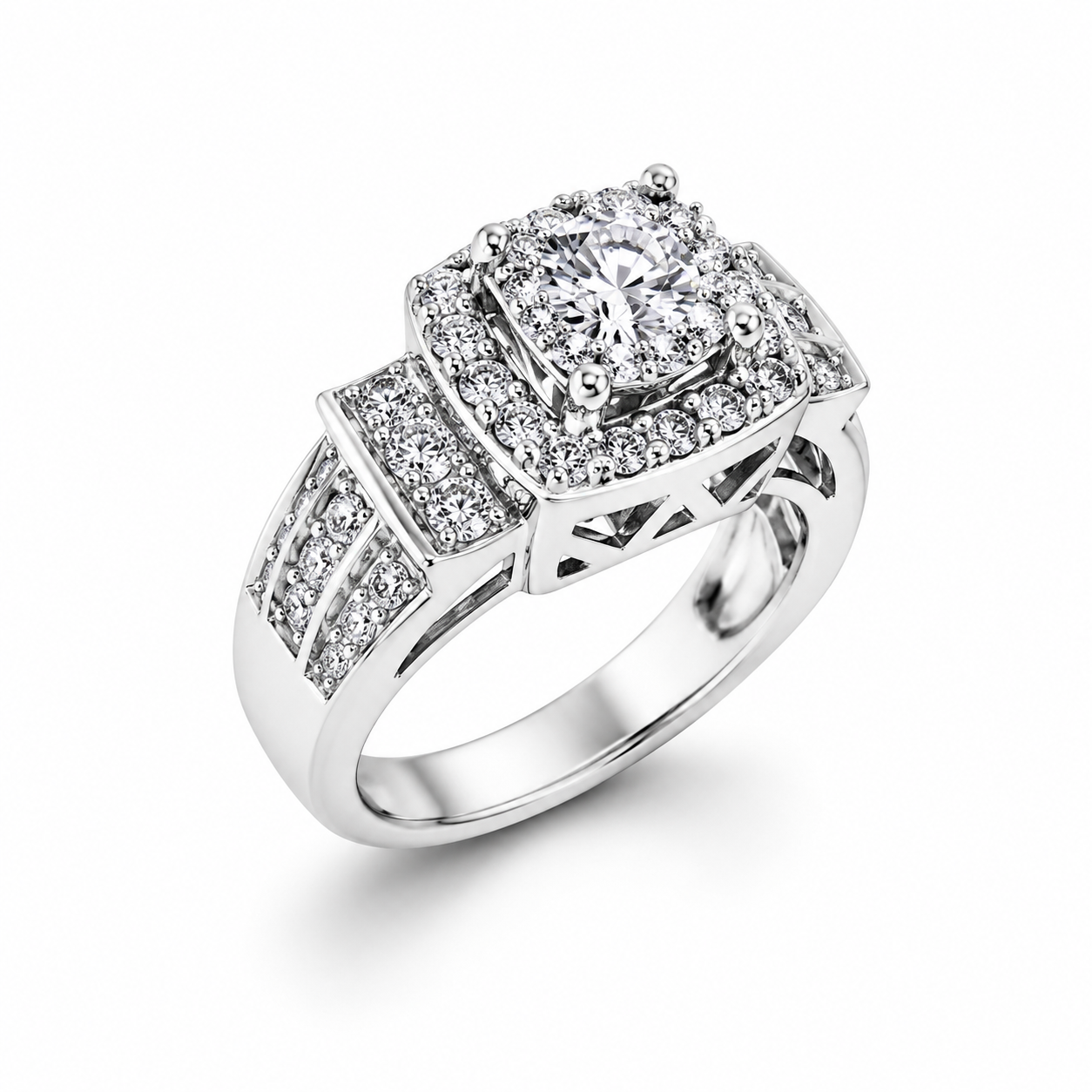 UB8337LSWBH53 -White Gold Engagement Ring