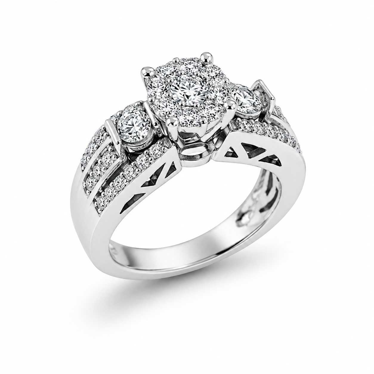 UB8340LSWBH53-White Gold Engagement Ring