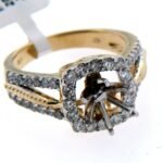 UB8413SMY - 14K Yellow Gold Semi Mount Ring