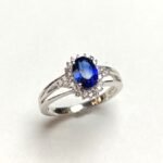 UB8446FWCSA - 14K White Gold Colored Stone Ring