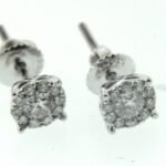 UB8472EW - 14K White Gold Stud Earrings