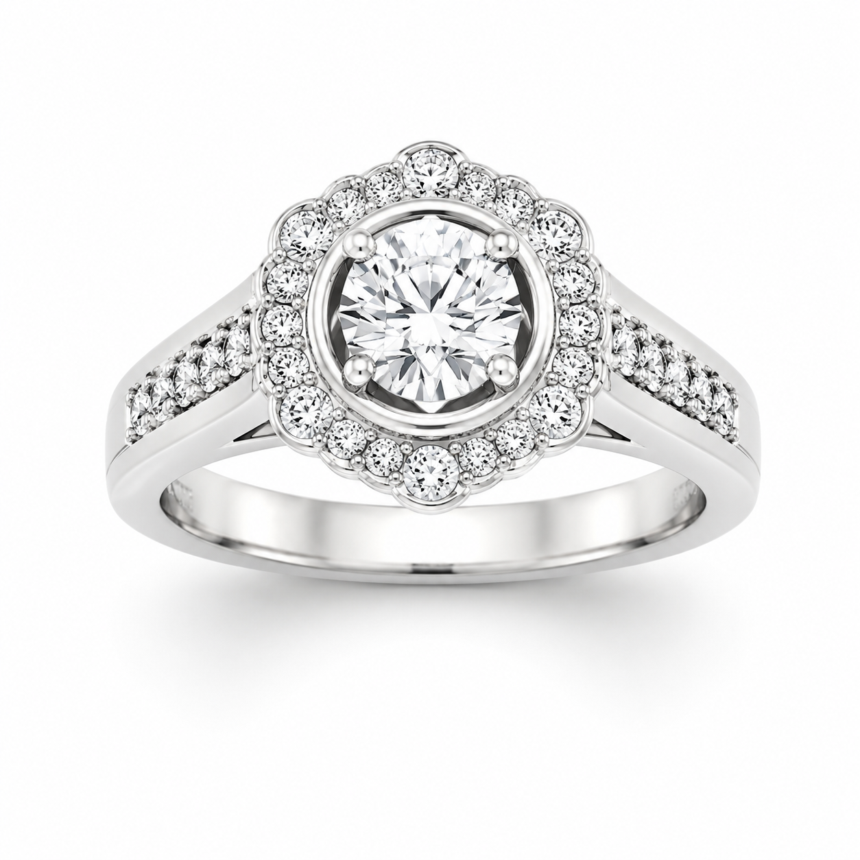 UB8494LSW-BH -White Gold Engagement Ring